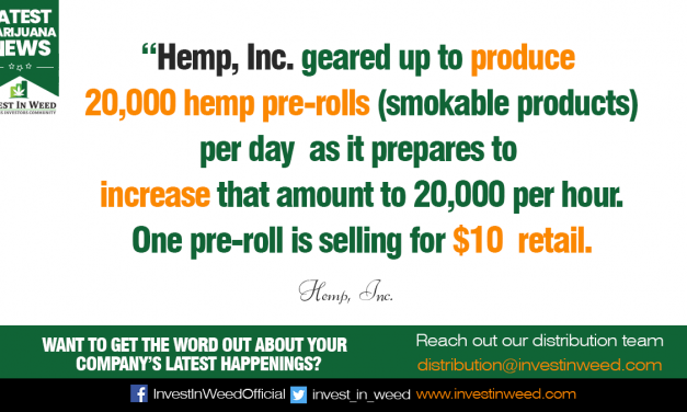 Hemp, Inc. Increases Pre-Roll Production